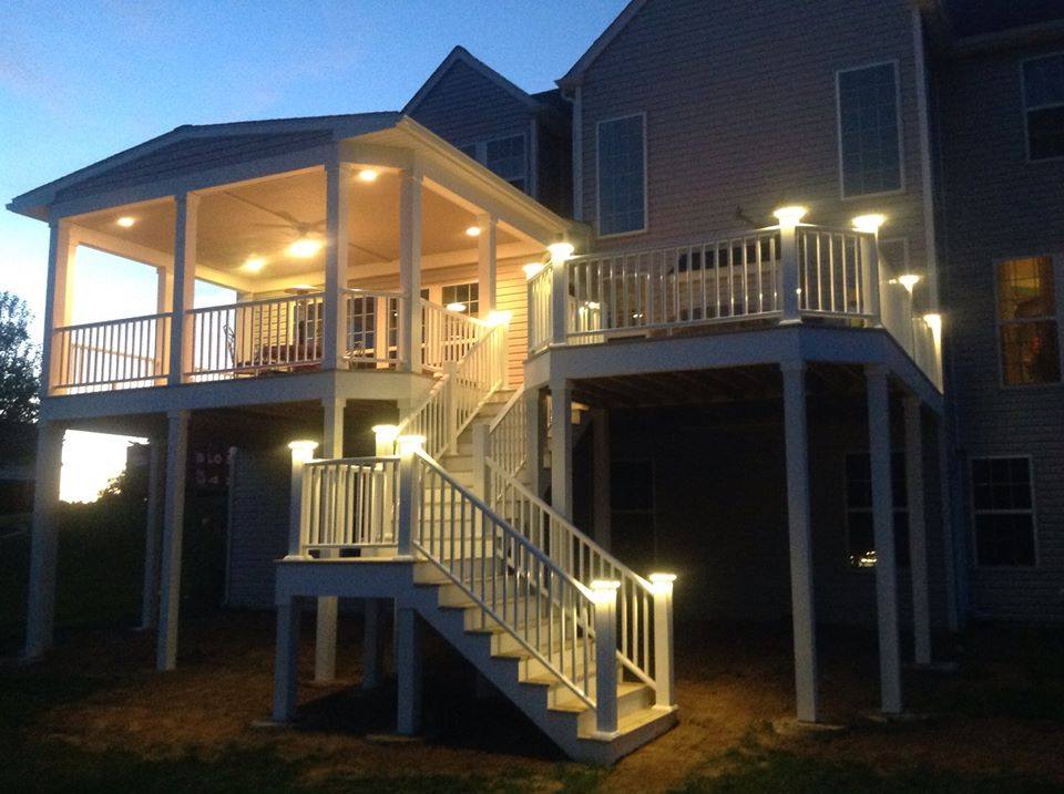 Deck Lighting and outdoor fan installation image